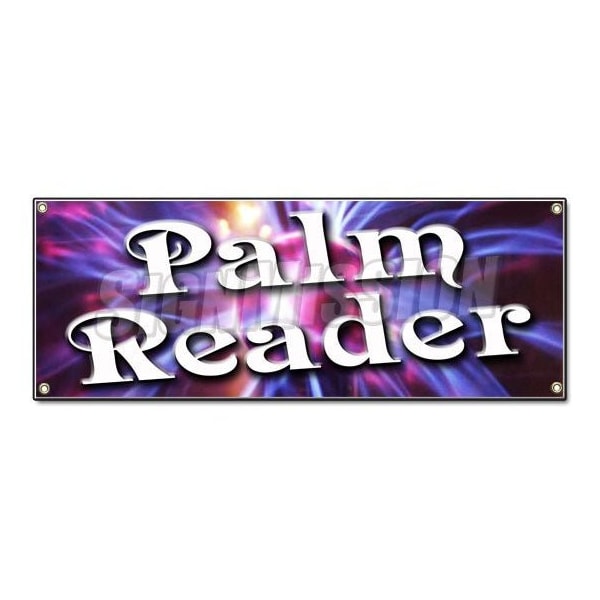PALM READER BANNER SIGN fortune teller crystal ball future mystic palmists hand